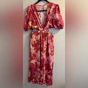 Floral cutouts maxi dress